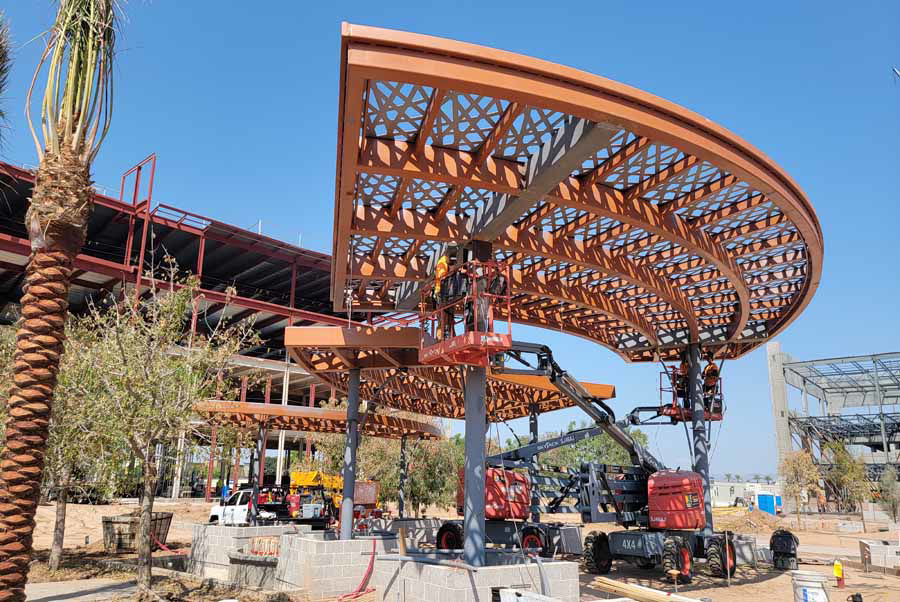 Curved Steel Canopies Create Gathering Place at Civic Square in Goodyear, Arizona